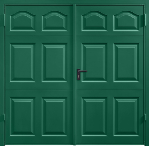 Cathedral Moss Green Side Hinged Garage Door
